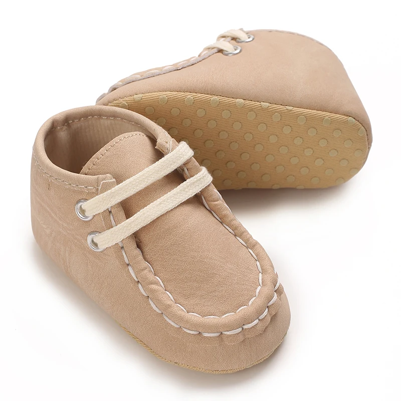 0-18M Baby Canvas Classic Sports Shoes Newborn Boys and Girls Tie One's Shoes First Walkers Shoes Infant Anti slip Baby Shoes 3
