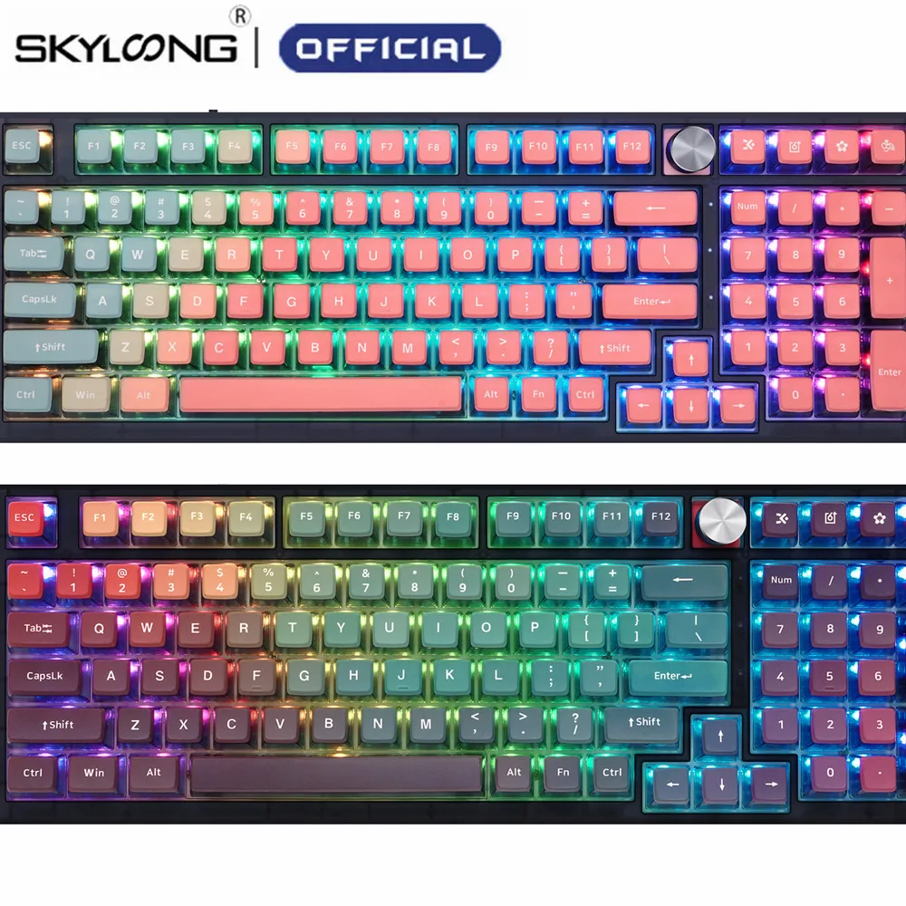 SKYLOONGKeycapsGK7GK6GK5PBTABSRainbowNeonPuddingDarkTale