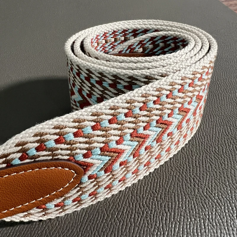 HOT 5cm Wide Canvas belt Steel Buckle Genuine Leather Hand Sewn Suitable For Kelly Bags, Shoulder Straps, Bag Accessories