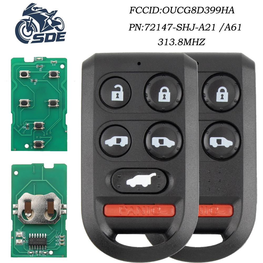 SDE OUCG8D-399H-A 313.8MHz Remote Key Fob 5 / 6 Buttons for Honda ...