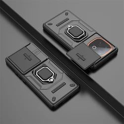 Magnetic Ring Holder Push Window Case for IQOO Z10 Turbo Plus (Black)