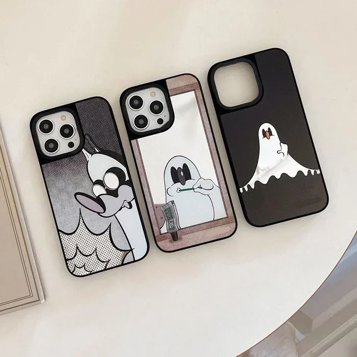 

Mirror Surface Ghost Phone Case Cover for IPhone 11 12 13 14 15 Pro Max Case for IPhone 15 Pro Max