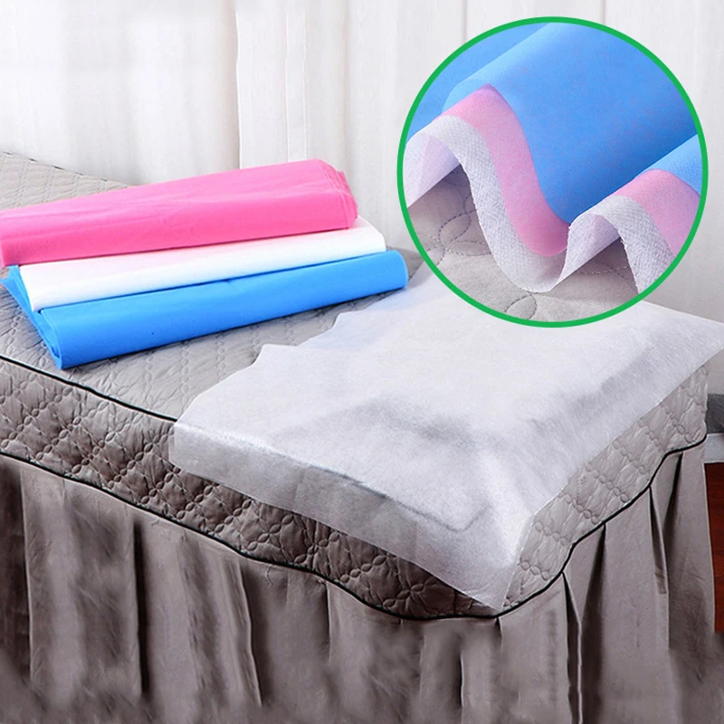 100pcs Disposable Beauty Salon Sheets Non-woven Massage Bedside Pillow Thicken Single Lying Towel Hotels SPA Towel Pad