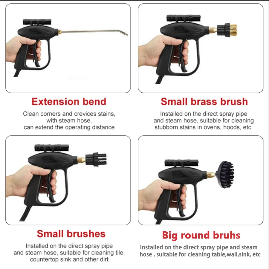 Steam Cleaner For Home 2600W High Pressure Sterilization Air Conditioning Kitchen Hood Car Appliances Carpet Cleaning Vaporizer