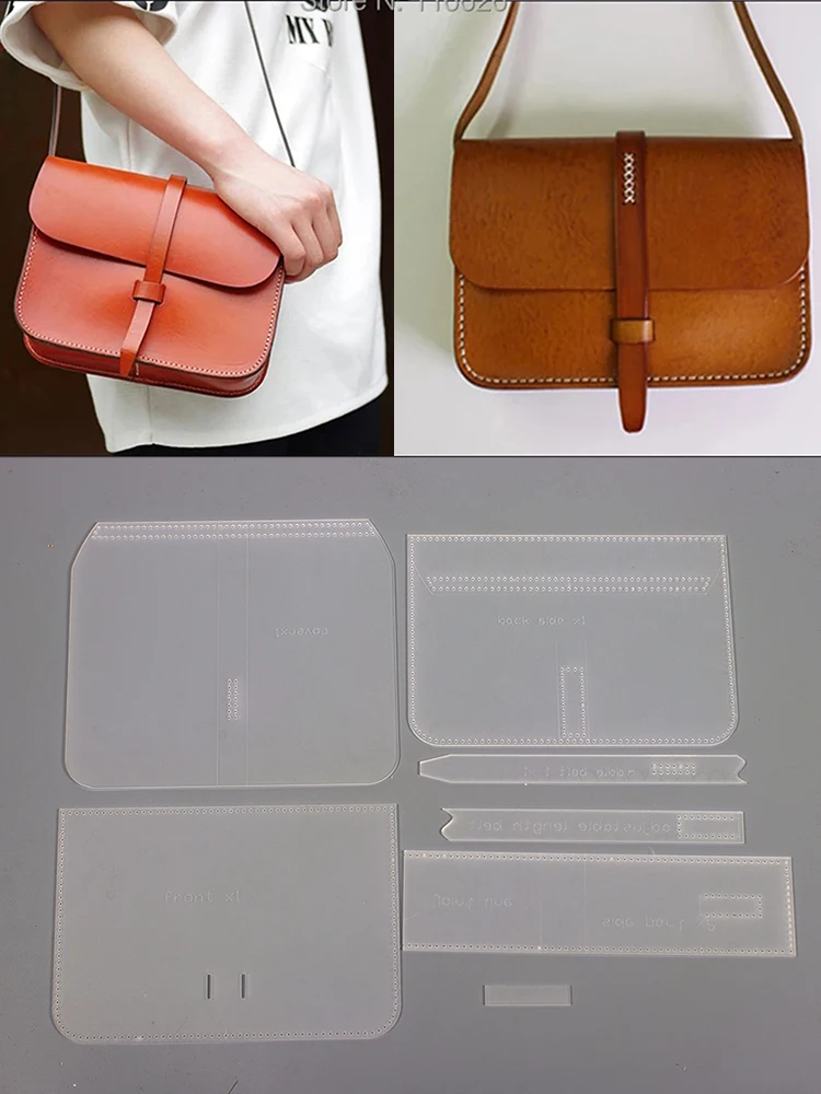 21x16x5cm sewing pattern leather craft simple shoulder bag die cutting template
