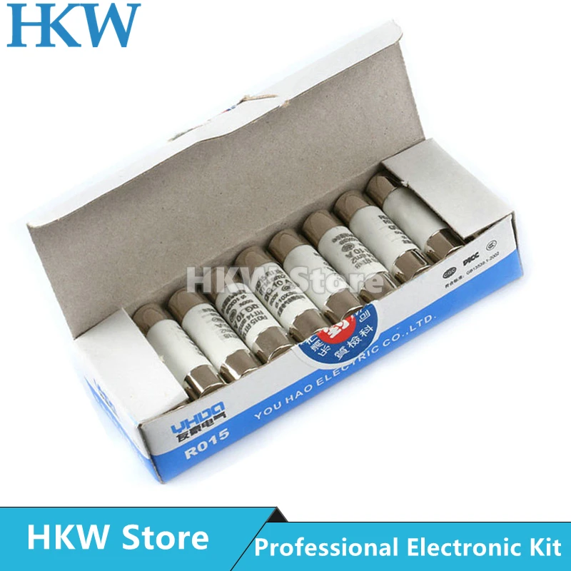Fast Blow Ceramic Fuse ceramic fuse fast acting fuse 10*38 10x38mm 500V 0.5A 1A 2A 4A 5A 6A 8A 10A 16A 20A 32A RO15 RT18 RT14 R015 5pcs