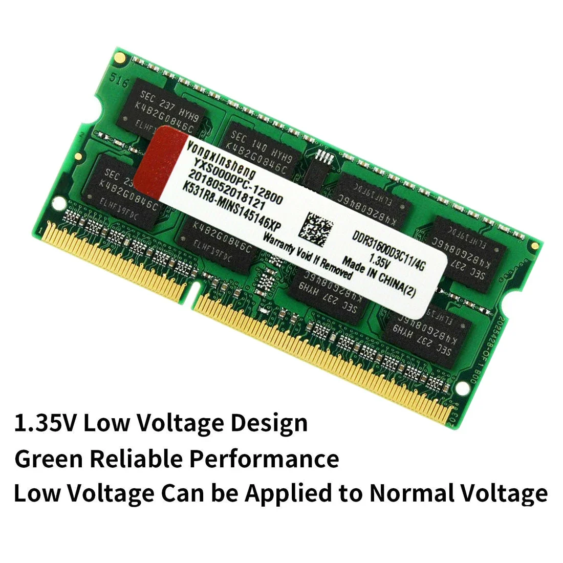 Laptop Memory Module 4GB 8GB DDR3 1600 MHz PC3-12800S 204 Pins So-Dimm DDR3L 1.35V NON ECC Intel and AMD Compatible Ram