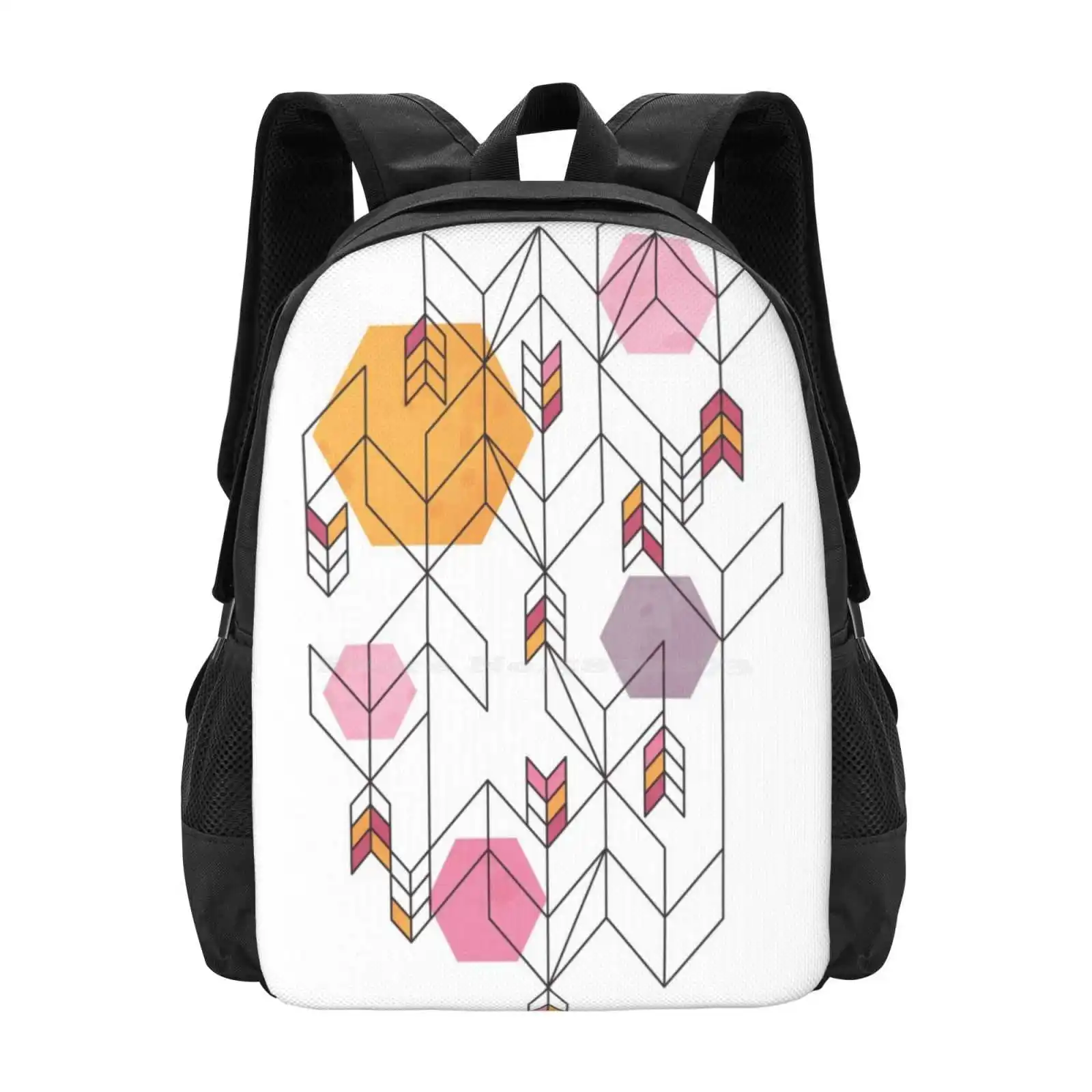 

Unfinished New Arrivals Unisex Bags Student Bag Backpack Abstract Pattern Arrow Direction Start Beginning Geometry Geometric