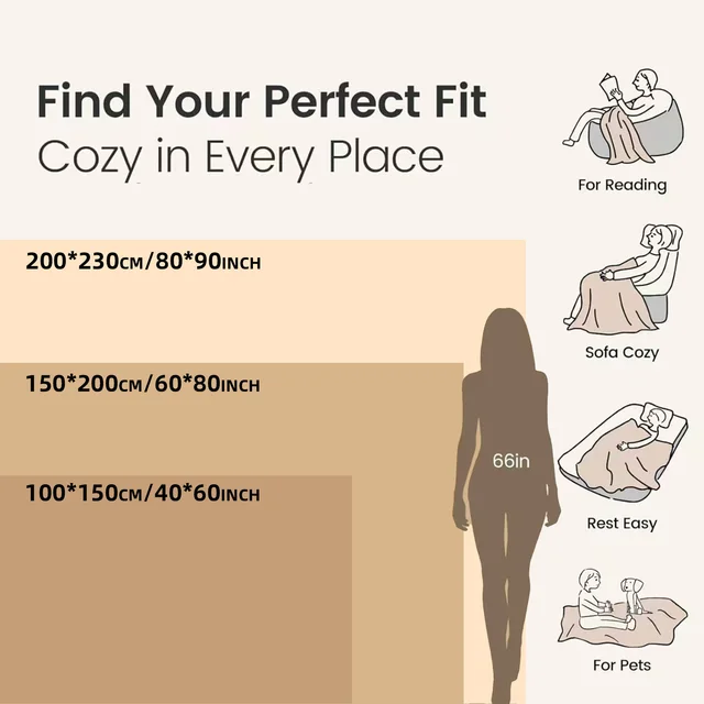 ROSEKIND Blankets 3 Size for Bed, 300GSM Soft & Warm Fleece Throw, Decorative and striped flannel fleece blanket for Adult 2