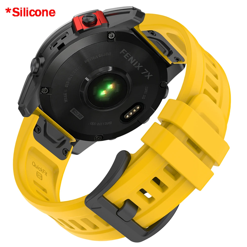 Premium QuickFit Leather Silicone Strap – 26mm/22mm Band Replacement Bracelet