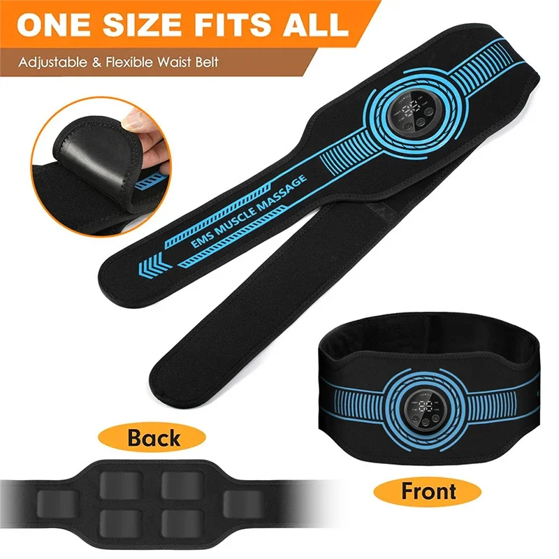 Smart Muscle Stimulator Abs Trainer Abdominal Toning Belt Muscle Toner Body Slimming Weight Loss Home Gym Fitness Equiment