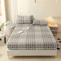 3pcs Bedding Fitted Sheet and Pillowcases Set Elastic Band Around Mattress Cover King Size Bed Cover Wrinkle-Resistant Easy Care 5