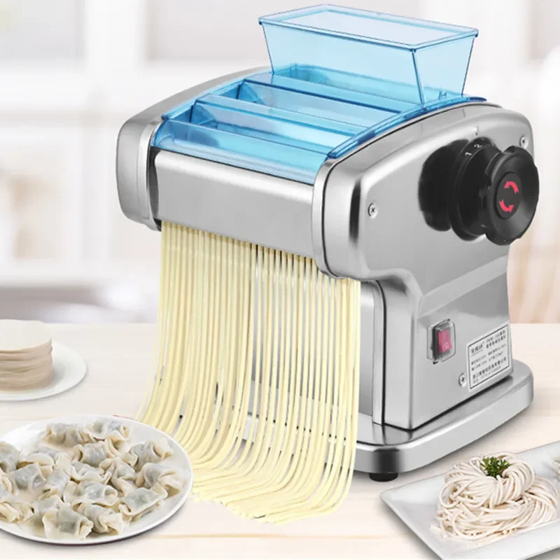 Electric Pasta Maker, Household Noodle Making Machine Dough Spaghetti  Roller Pressing Machine with 2.5mm Noodle Cutter, Stainless Steel, 135W  5Kg/H