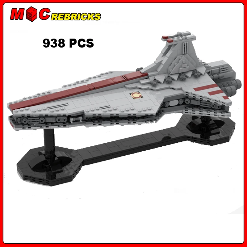 

MOC Space War Series Venator-Class Republic Attack Cruiser With Stand Model Assembling Bricks Building Blocks Toy Kids Xmas Gift