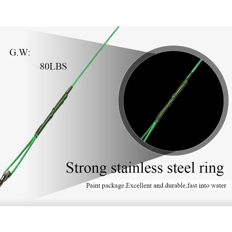 Wire Leader with Hook Anti Bite Steel Fishing Line 80LB Coated Fishing Wire Leader with Swivel Tackle Accessories 20PCS