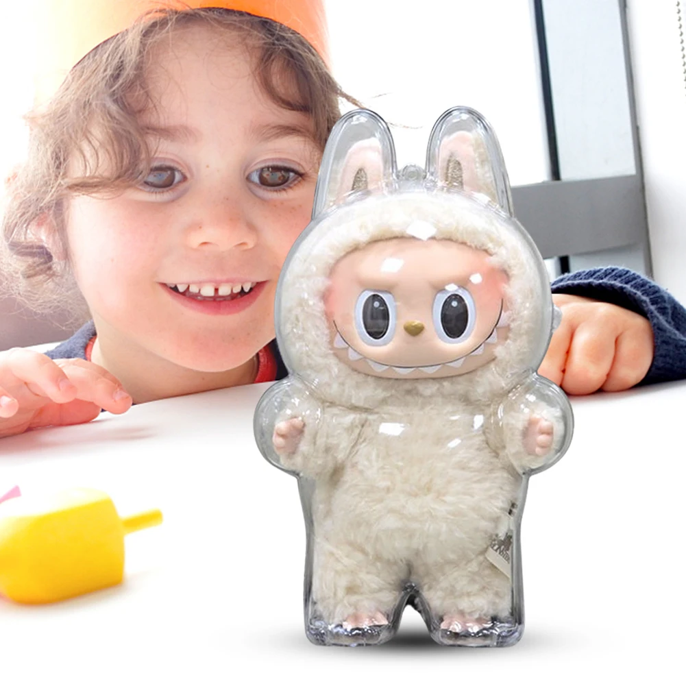 Doll Storage Box For Labubu Transparent Protective Cover Monster Toy Elf Doll Cover Storage Box Cute Elf Plushie Display Party Dolls