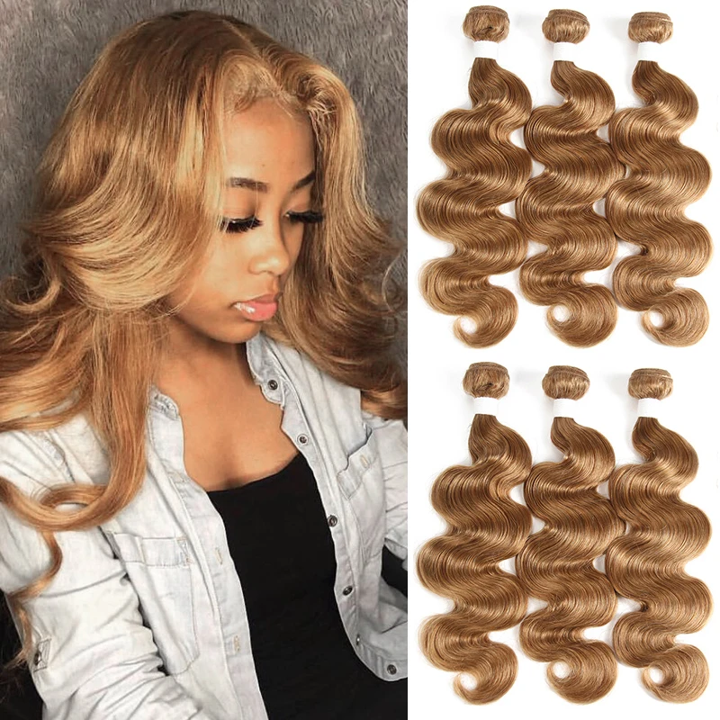 Blond Brown Red Color Human Hair Bundles 1/3 PCS Brazilian Body Wave Human Hair Extension 8-26 Inch Remy Weave Bundles KEMY