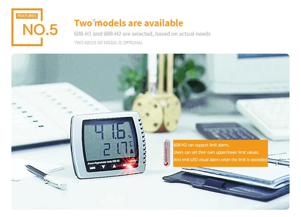Testo 608-H1/H2 Electronic High Precision Thermohygrometer LCD Display Temperatu