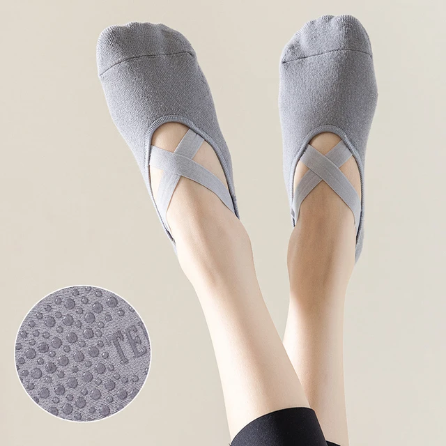 5Pairs Yoga Socks Women Cotton Non-slip Pilates Socks Summer Grip Towel No-Show Invisible Socks Bandage Sport Floor Socks Gym 3