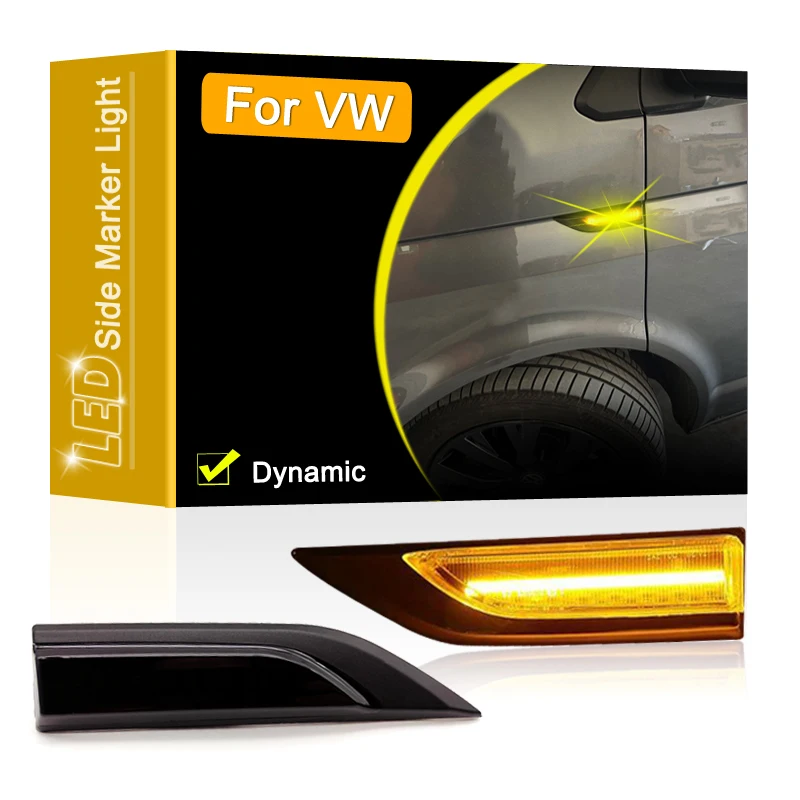 Gruppo Lampada Spia Indicatore Parafango Laterale Led 12V Per Vw Transporter T6 Multivan Caddy Indicatore Di Direzione A Scorrimento Dinamico