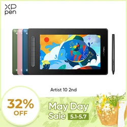 XPPen Artist 10 Graphics Tablet Monitor Drawing Pen Display 120% sRGB 8192 Levels 6 Shortcut Keys Support Windows Mac Android