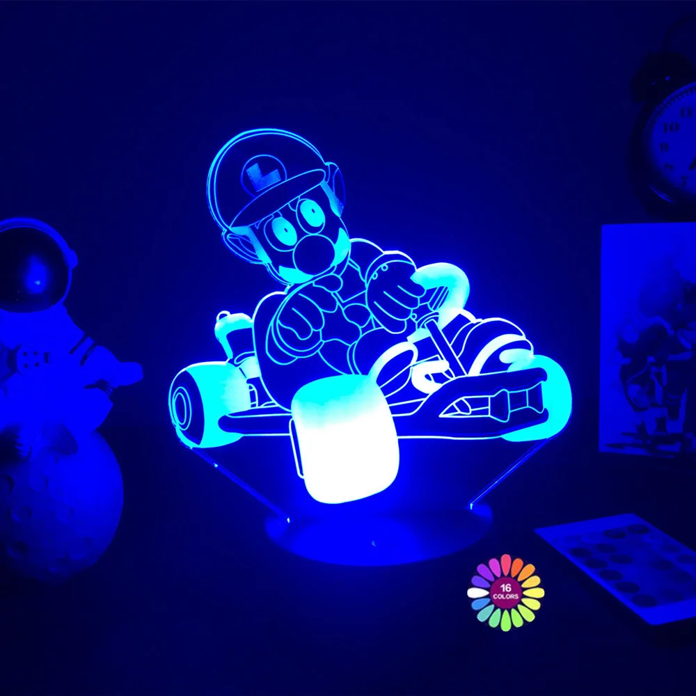Yoshi 3D iluze LED noc lehký 16 barvivo graduále mění dotek spínač USB stůl lampa pro svátek dárky anebo domácí dekorace