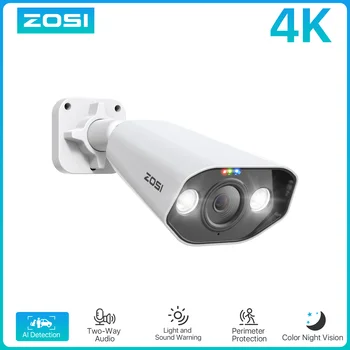 ZOSI 4K IP Camera Add-on PoE Security Camera Two Way Audio 8MP Ultra HD Color Night Vision Home CCTV Video Surveillance Camera 1