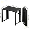 Small Folding Computer Desk 32 inch, Writing Gaming Computer Desk for Small Spaces, No Assembly Required Small Office Desk 3