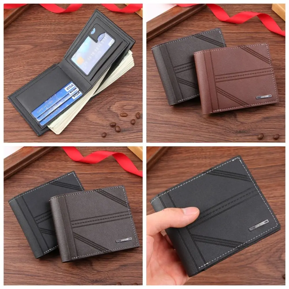 

Мужской кожаный кошелек из искусственной кожи, сумка-клатч с отделением для карт, фотография, женская сумка для банковских карт, деловой кошелек для ежедневного использования