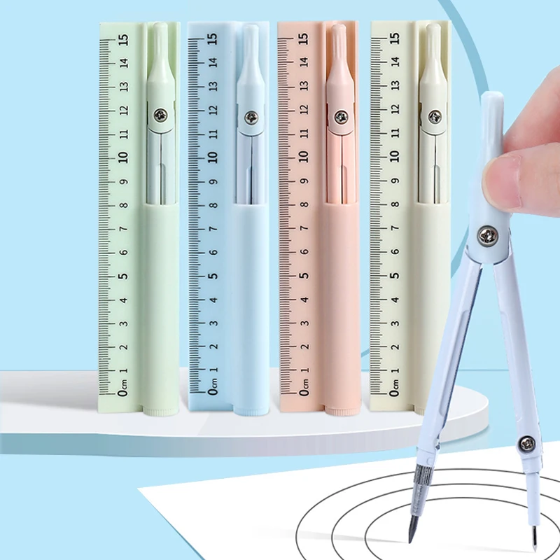 1pcs Ruler,Professional Multifunctional Drawing Tool Set,3 in 1 Compass Set,Measurement,Learning,School Supplies