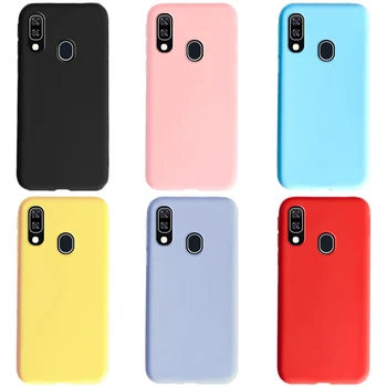 Custodia per telefono in silicone color caramello per Samsung Galaxy A20E A20 A30 A10 A10S A20S A10E A40 Custodia protettiva in silicone morbido Fundas