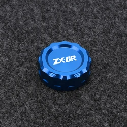 Enhanced Aluminum Rear Brake Fluid Reservoir Cover Cap (Blue with ZX6R)