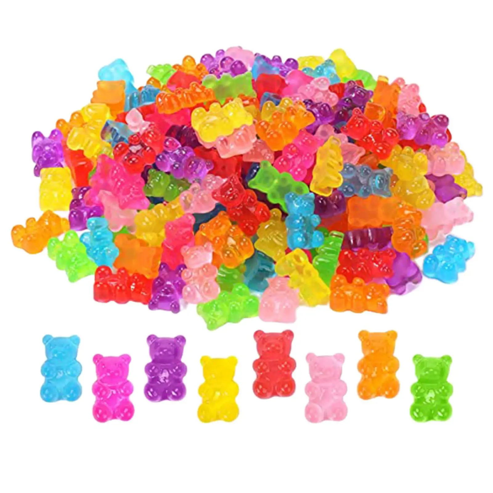 50 Pieces Gummy Bear Charms Flatback DIY Supplies for Decoration Children
