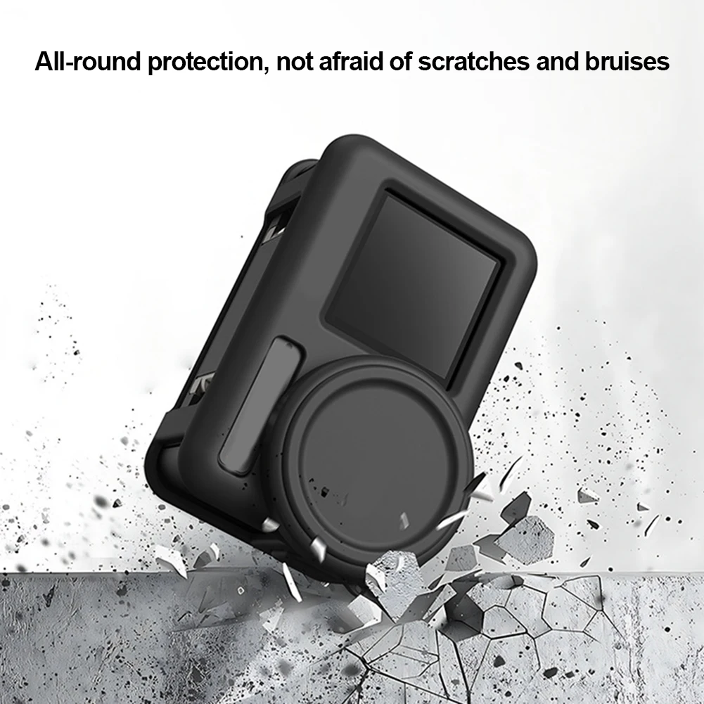 Silicone Full Protective Frame Case Anti-Scratch Protective Case Cover with Neck Rope for DJI Action 3 4 Camera Accessories action camera accessory action camera protector
