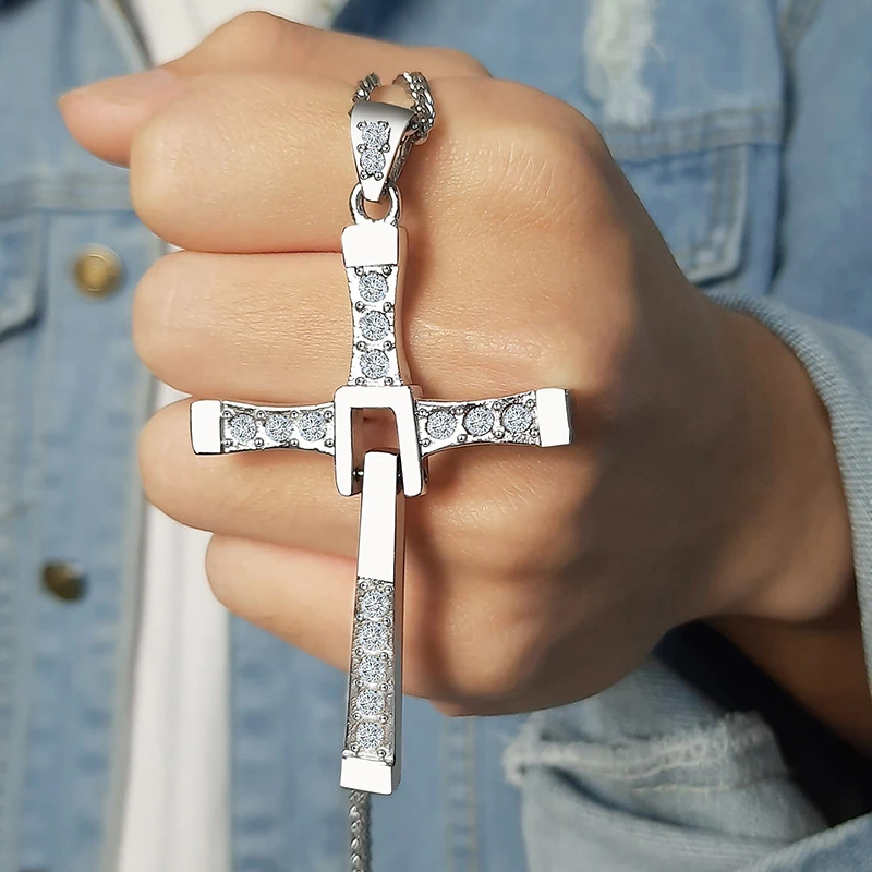 Meaeguet Stainless Steel Cross Necklaces Pendants Fashion Movie