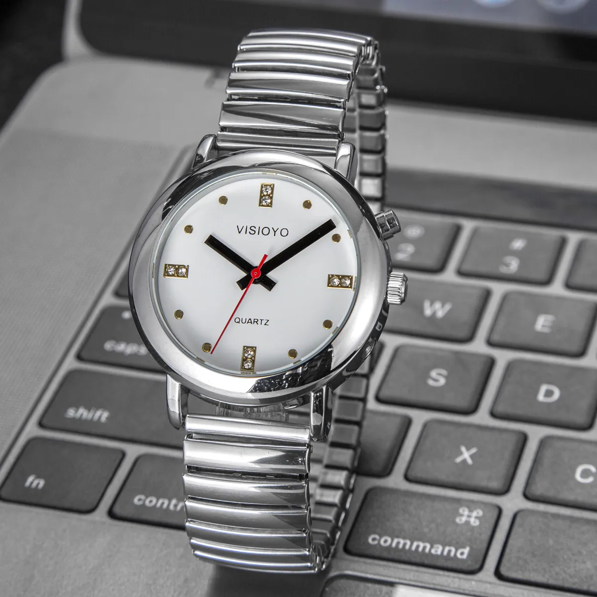 French Talking Watch Alarm Speaking Date and Time White Dial TFSW-27