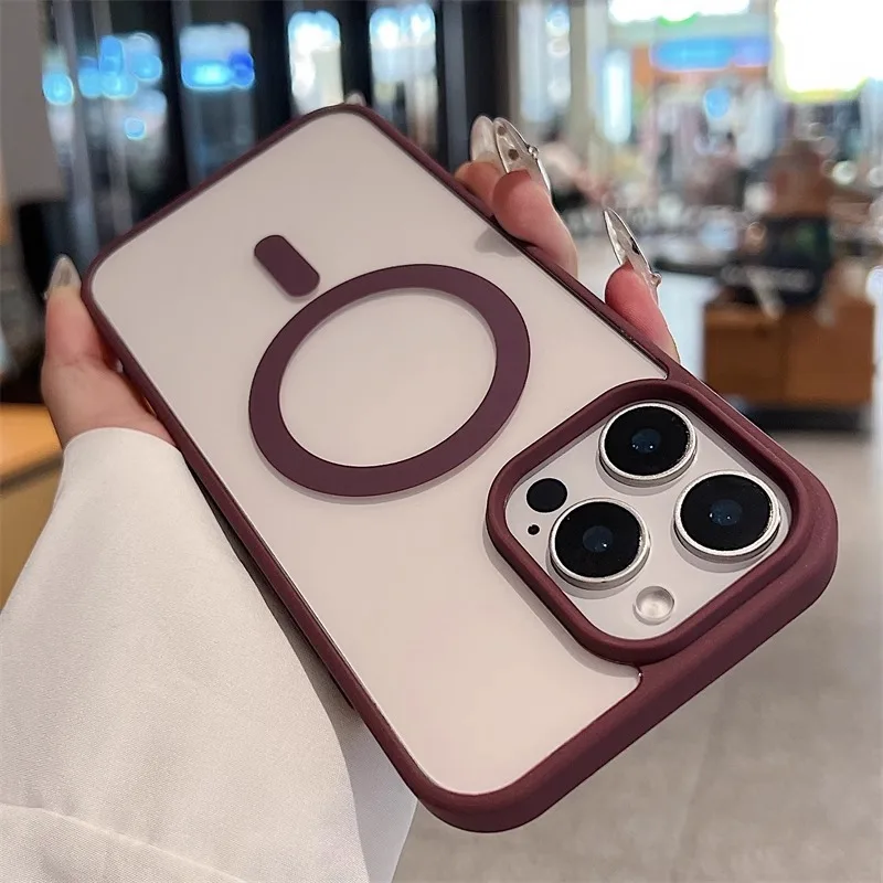 Clear Acrylic Magnetic Wireless Charging Phone Case with MagSafe Compatibility