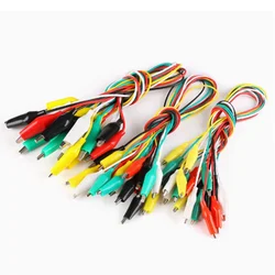 Set of 10 Alligator Clip Wires - 50cm, Various Sizes - (45mm)