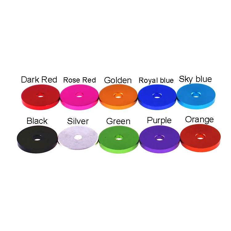 Description Picture 2 of item2PCS Colourful Anodized Aluminum Flat Washers M3 Multi-Color Gasket for RC Part