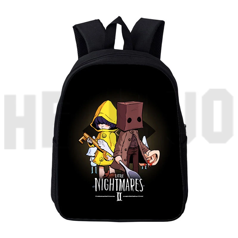 

New 12/16 Inch 3D Print Schoolbags for Teenager Girl Sac A Dos Cute Anime Little Nightmares 2 Backpack Zipper Children Book Bag