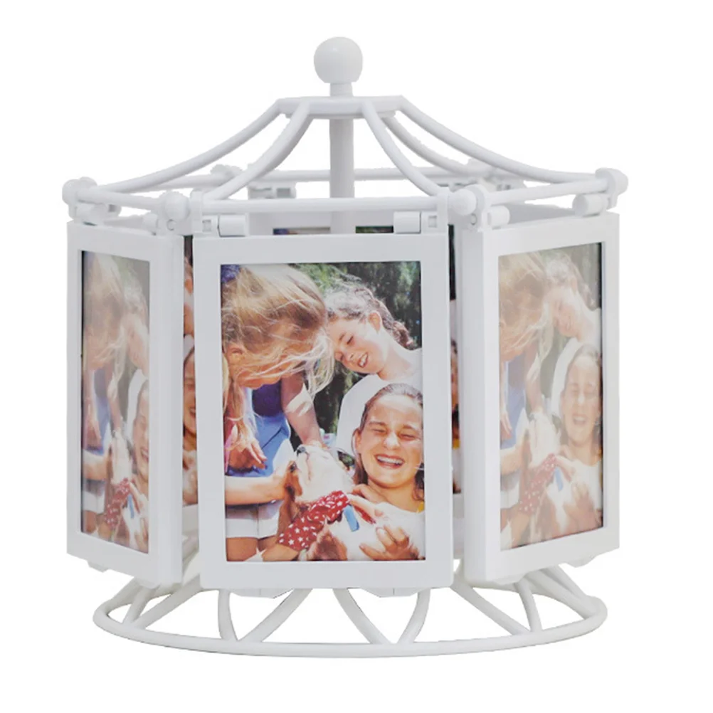 

Personalized Family Photo Frame Rotating Picture Frame Desktop Decor Ornament