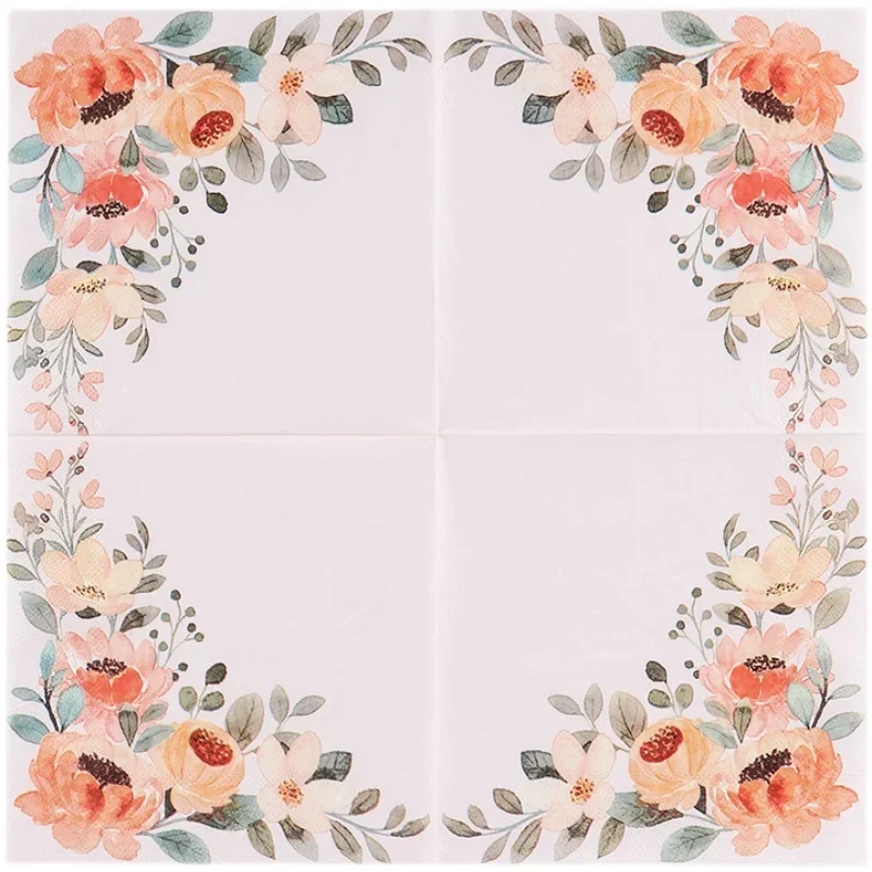 Colored Tissue Paper Printing Napkins Wedding Tissue Original Wood Pulp Paper New Year's Printing Colorful Pumping 20pcs