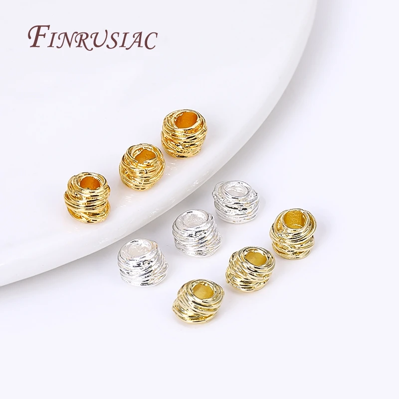 Spacer Beads 18K Gold Plated Spacer Bead For Jewelry Decorative Beads Metal Separator Beads Supplies For Jewelry Bead Jewellery Findings