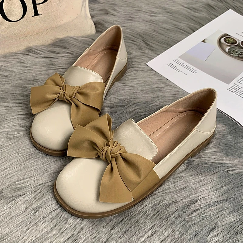 2023 New Woman Flat Sole Single Shoes British Style Fashion Microfiber Leather Shoes Women's Shoes Causal Loafers Spring Autumn