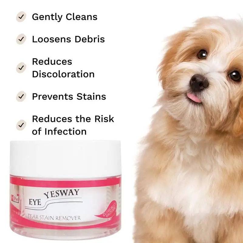 Pet Eye Tear Stain Remover Powder for Dog Cat Natural Safe Apply Around Eyes Absorb Repel Dry Staining Effective Non-Irritating 4