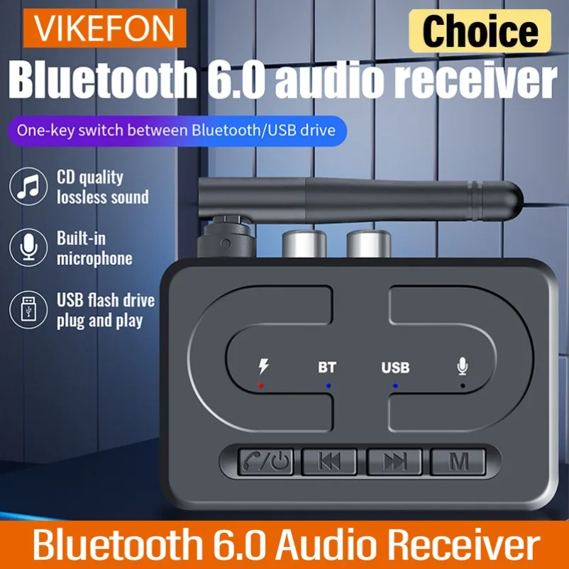 Bluetooth 6.0 Audio Receiver HD MIC For Car