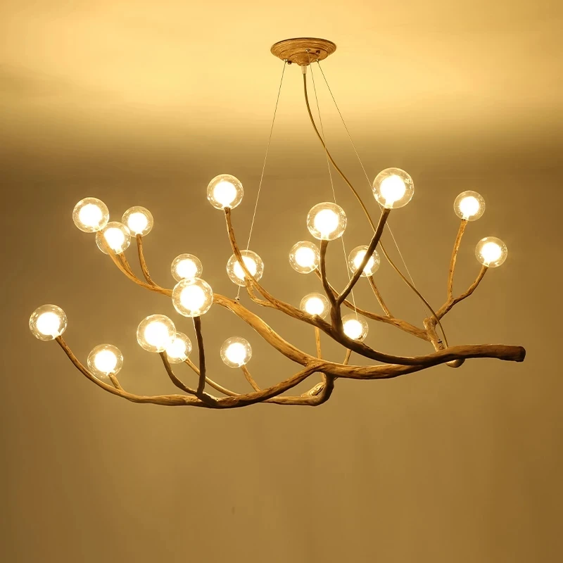 

Modern Tree Branch Glass Bubble LED Chandelier Lighting Retro Ceiling Chandeliers Vintage Home Pendant suspension Light Fixtures