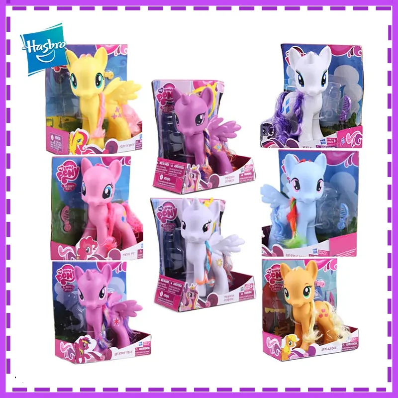 

Hasbro My Little Pony Fluttershy RainbowDash Rarity Applejack Twilight Sparkle Anime Toy Doll Collection Ornament Girl Gift