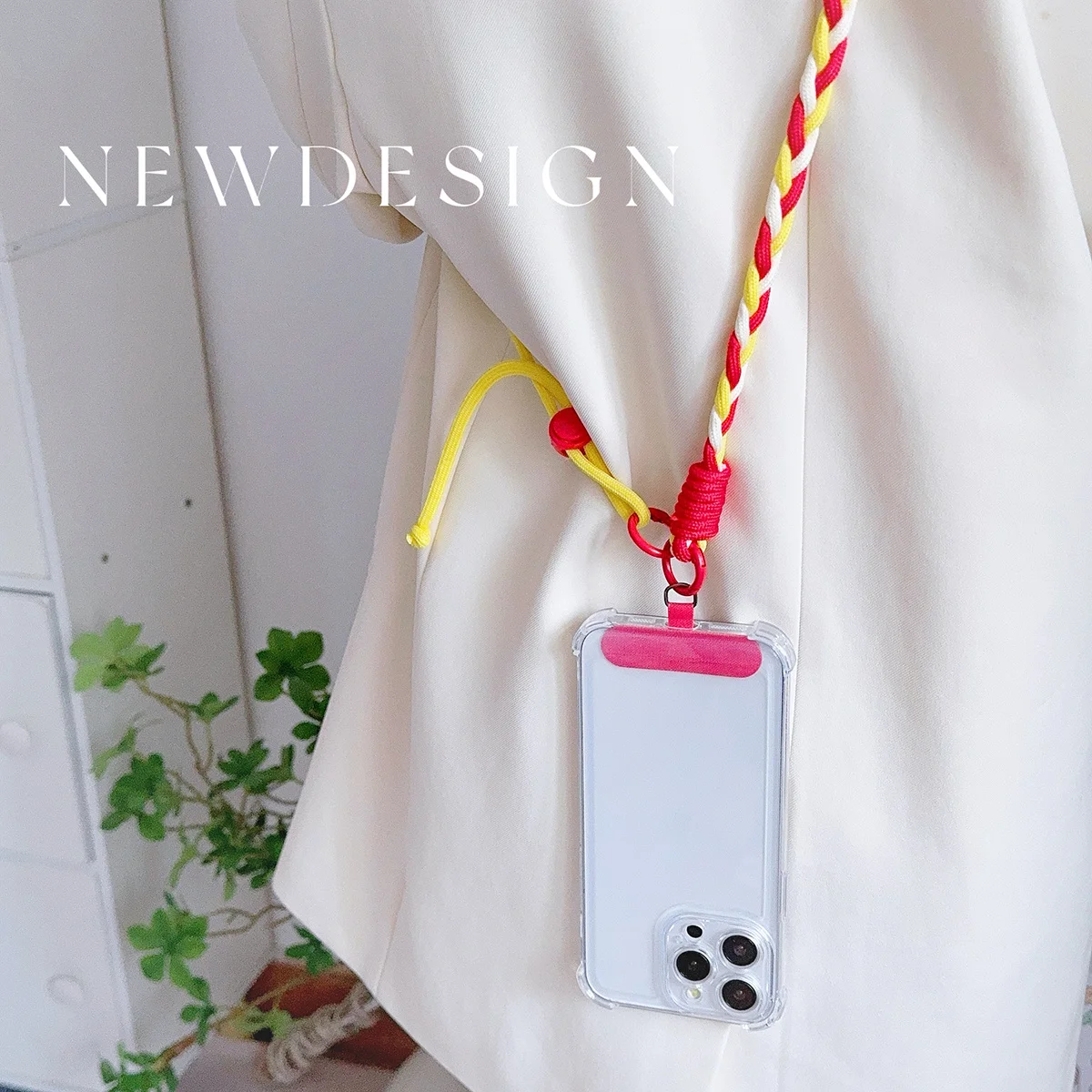 Adjustable Crossbody Phone Lanyard with Universal Case Connector