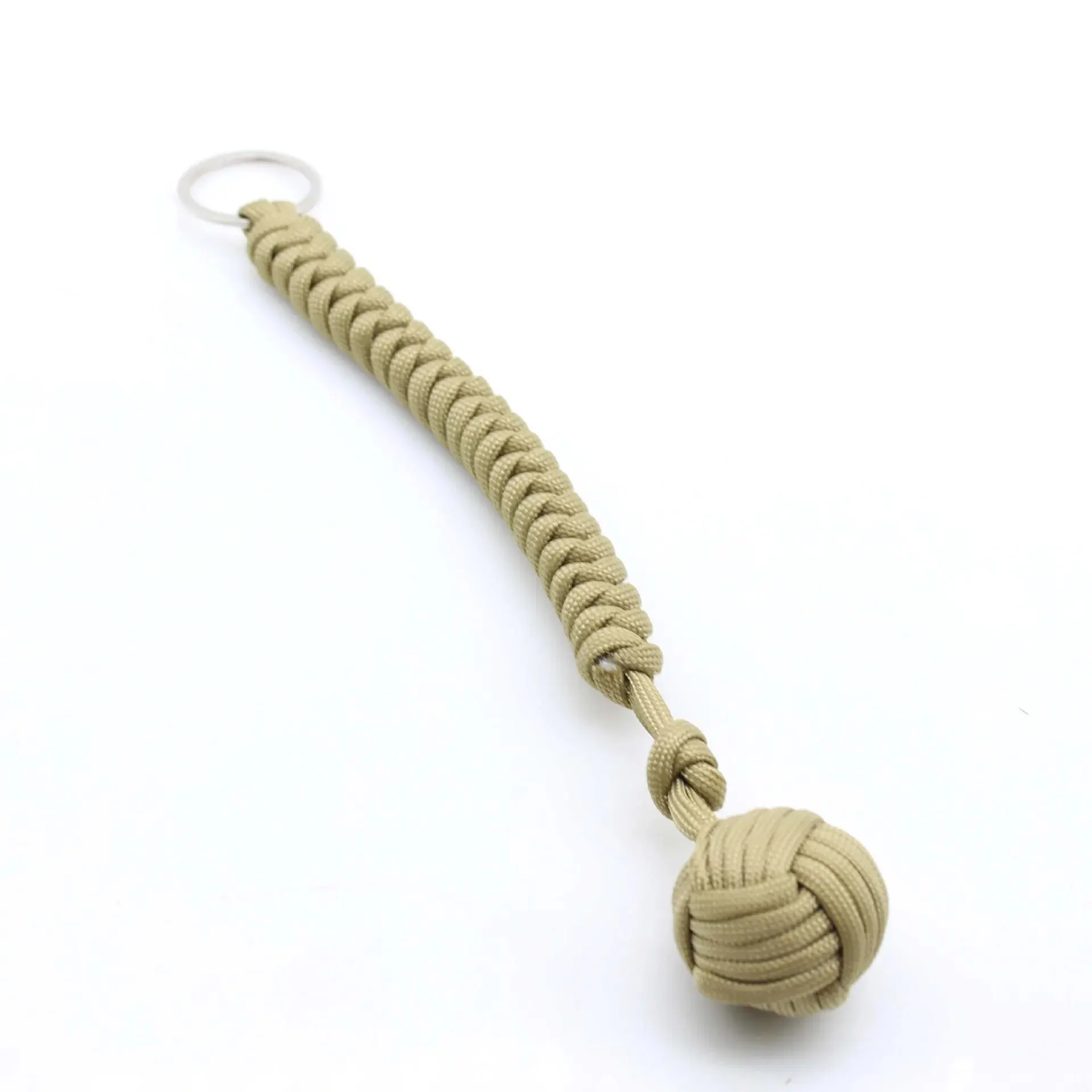Enhanced Self-Defense Keychain with Braided Monkey Fist Design